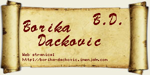 Borika Dačković vizit kartica